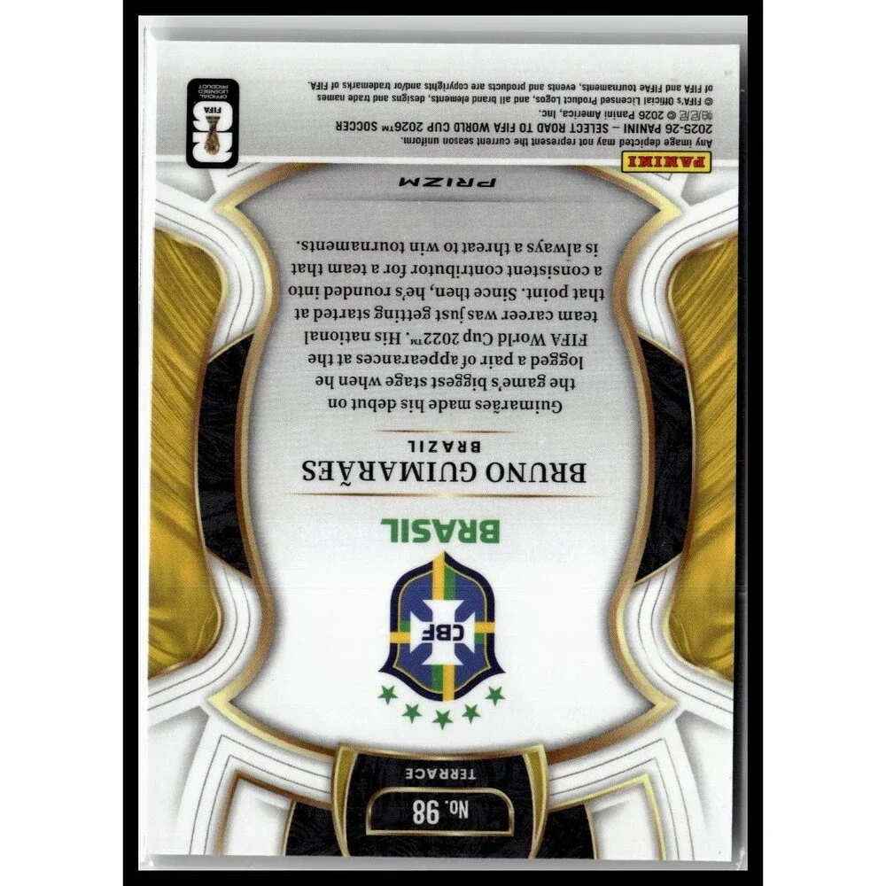 2025-26 Panini Select World Cup 2026 Bruno Guimarães #98 Brazil Terrace Prizm